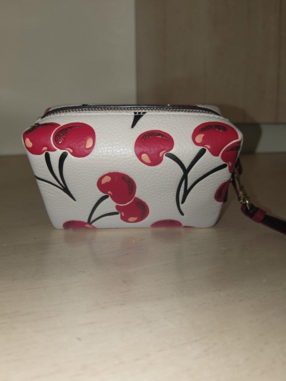 COACH - Cherry Print Leather Boxed Cosmetic Pouch, New in box - Picture 4 of 16